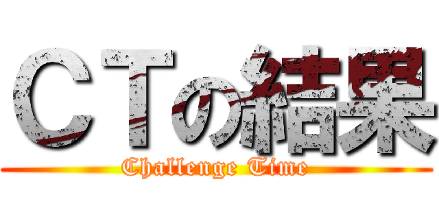 ＣＴの結果 (Challenge Time)