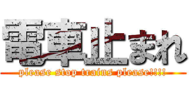 電車止まれ (please stop trains please!!!!)