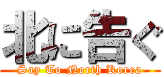 北に告ぐ (Say To North Korea)