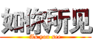 如你所见 (As you see)