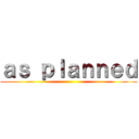 ａｓ ｐｌａｎｎｅｄ ()