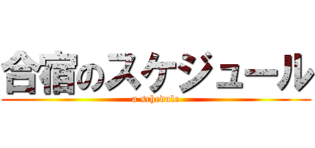 合宿のスケジュール (a schedule)