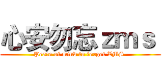 心安勿忘ｚｍｓ  (Peace of mind to forget ZMS )