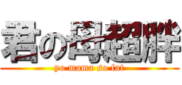 君の母超胖 (yo mama so fat)