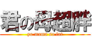 君の母超胖 (yo mama so fat)