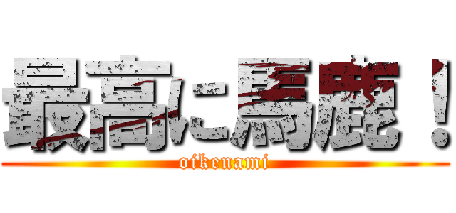 最高に馬鹿！ (oikenami)