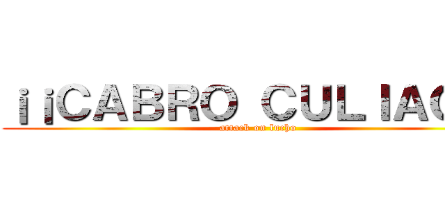 ¡¡ＣＡＢＲＯ ＣＵＬＩＡＯ！！ (attack on lucho)