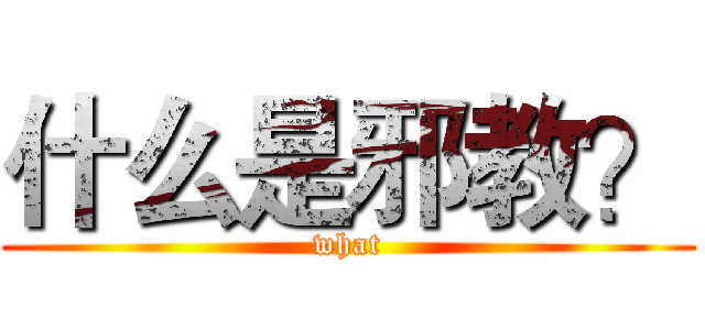 什么是邪教？ (what)