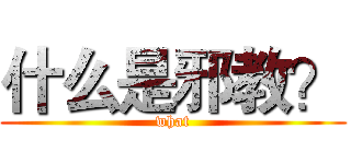 什么是邪教？ (what)