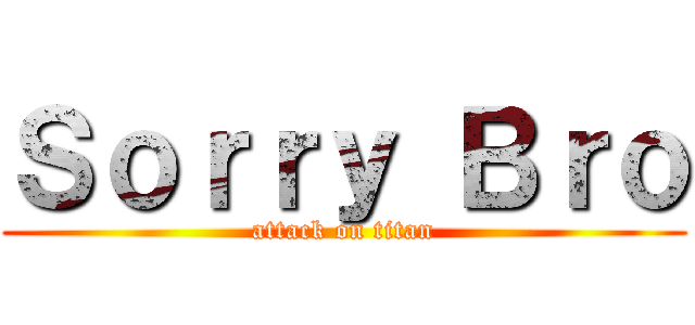 Ｓｏｒｒｙ Ｂｒｏ (attack on titan)