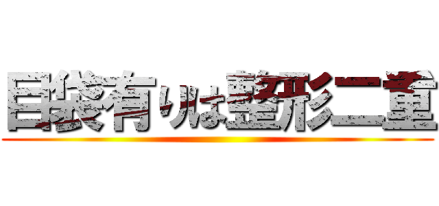 目袋有りは整形二重 ()