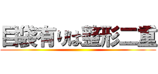 目袋有りは整形二重 ()