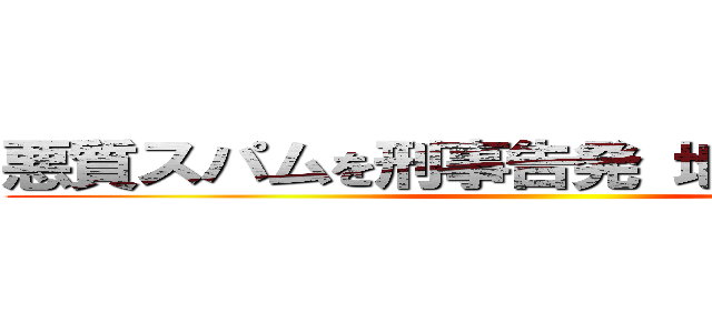 悪質スパムを刑事告発 地検宛告発状 ()
