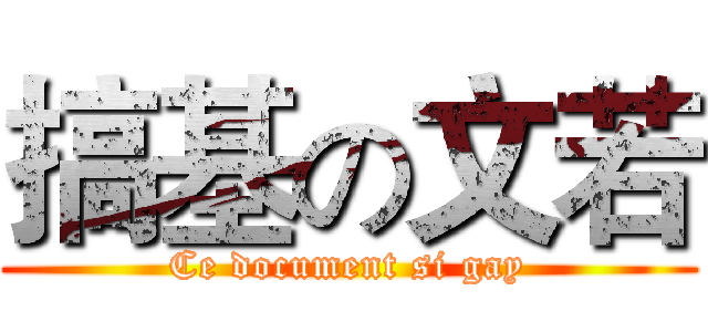 搞基の文若 (Ce document si gay)