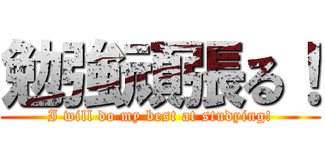 勉強頑張る！ (I will do my best at studying!)