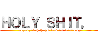 ＨＯＬＹ ＳＨＩＴ，  (can you pick up the god damn boulder already)