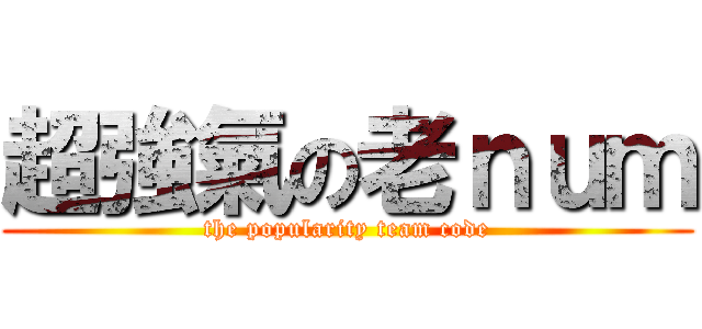 超強氣の老ｎｕｍ (the popularity team code)