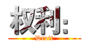 权利： (Droit)
