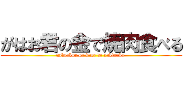 がはお君の金で焼肉食べる (gahaokun no kane de yakinuku )
