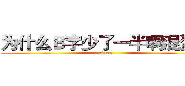为什么Ｂ字少了一半啊混蛋那 (Sean)