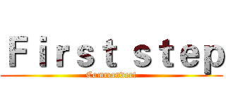 Ｆｉｒｓｔ ｓｔｅｐ (Commander!)
