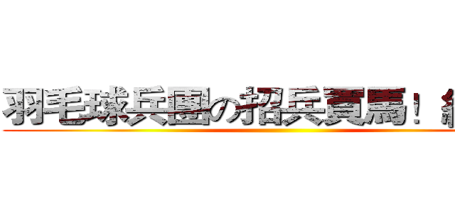 羽毛球兵團の招兵買馬！絕贊！ ()