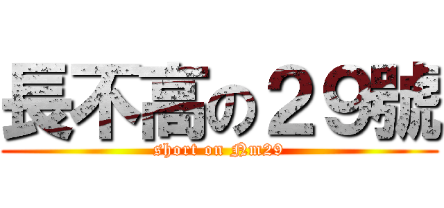 長不高の２９號 (short on Nm29)