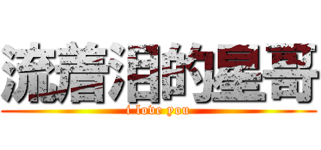 流着泪的星哥 (i love you)