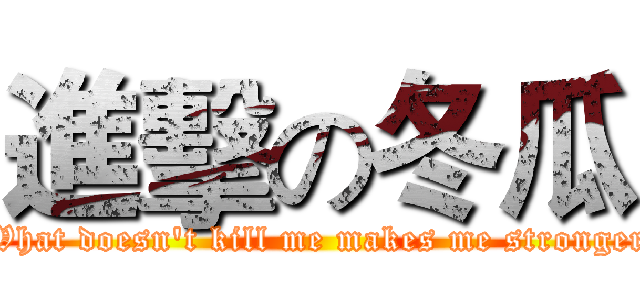 進擊の冬瓜 (What doesn't kill me makes me stronger)