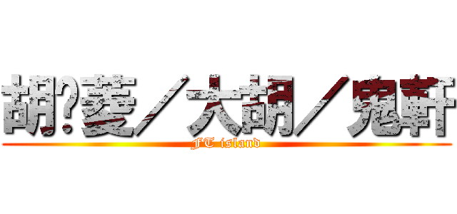 胡芷菱／大胡／鬼軒 (FT island)