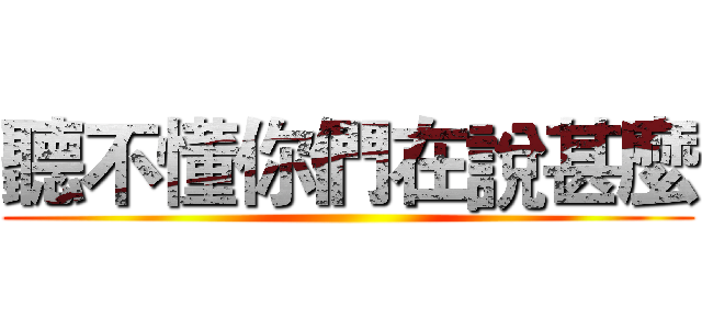 聽不懂你們在說甚麼 ()