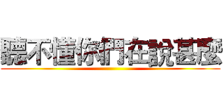 聽不懂你們在說甚麼 ()