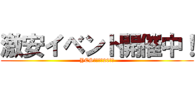 激安イベント開催中！ (YESグループ20周年)