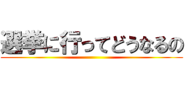 選挙に行ってどうなるの ()