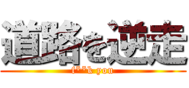 道路を逆走 (f**k you)