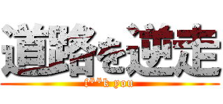 道路を逆走 (f**k you)