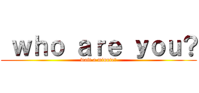  ｗｈｏ ａｒｅ ｙｏｕ？ (wait a minute？)