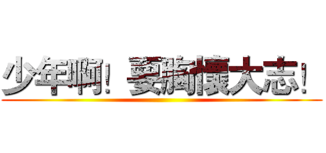 少年啊！要胸懷大志！ ()
