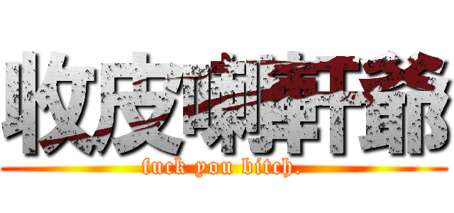 收皮喇軒爺 (fuck you bitch.)