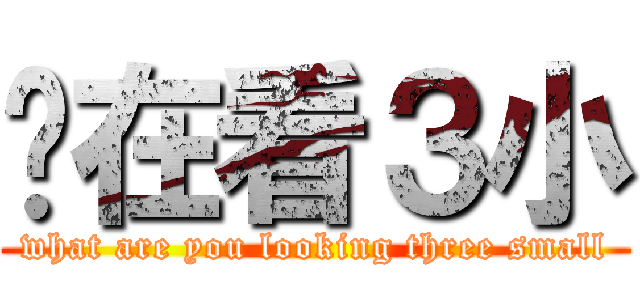 伱在看３小 (what are you looking three small)
