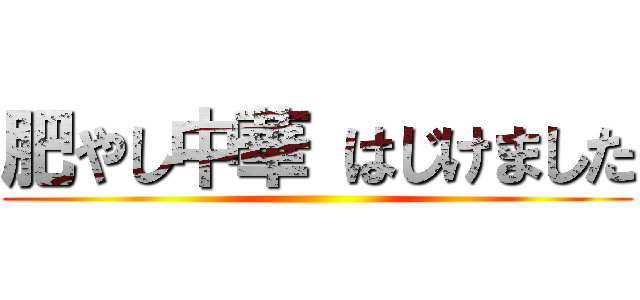 肥やし中華 はじけました ()