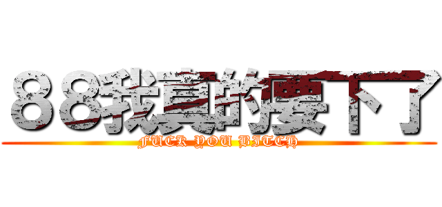 ８８我真的要下了 (FUCK YOU BITCH)