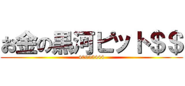 お金の黒河ピット＄＄ (40033444)