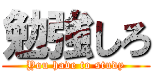 勉強しろ (You have to study)