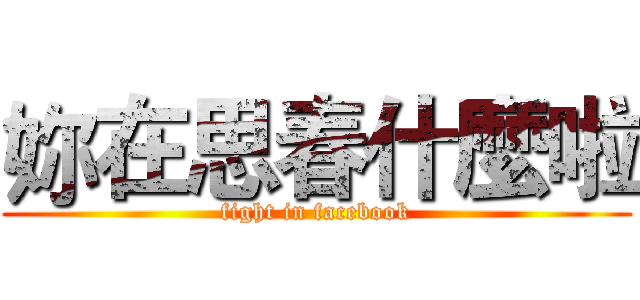 妳在思春什麼啦 (fight in facebook)