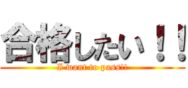 合格したい！！ (I want to pass!!)