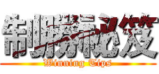 制勝祕笈 (Winning Tips)
