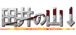 田井の山↓ (Tai's maoutain under)