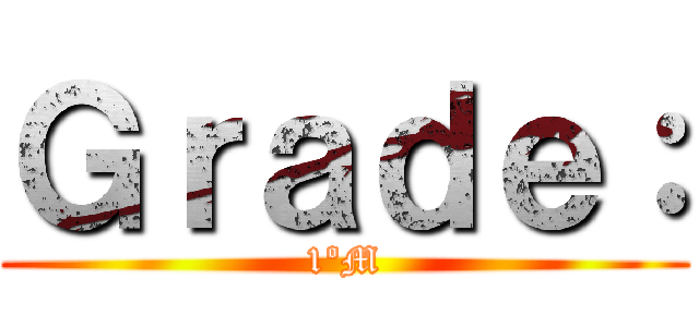 Ｇｒａｄｅ： (1ºM)