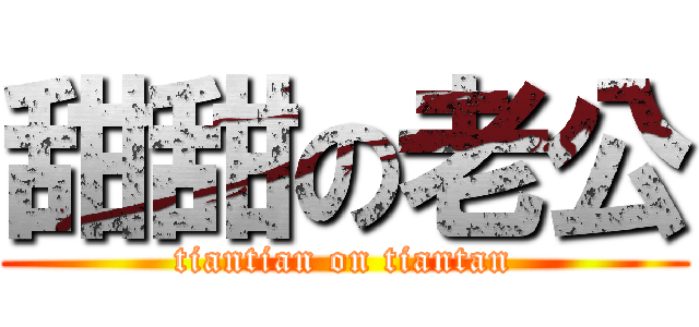 甜甜の老公 (tiantian on tiantan)